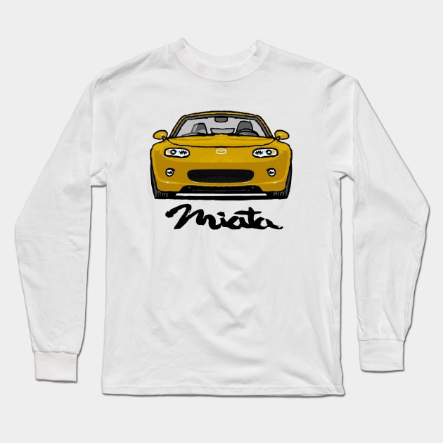 Mazda Mx5 Miata NC1 Yellow Long Sleeve T-Shirt by Woreth